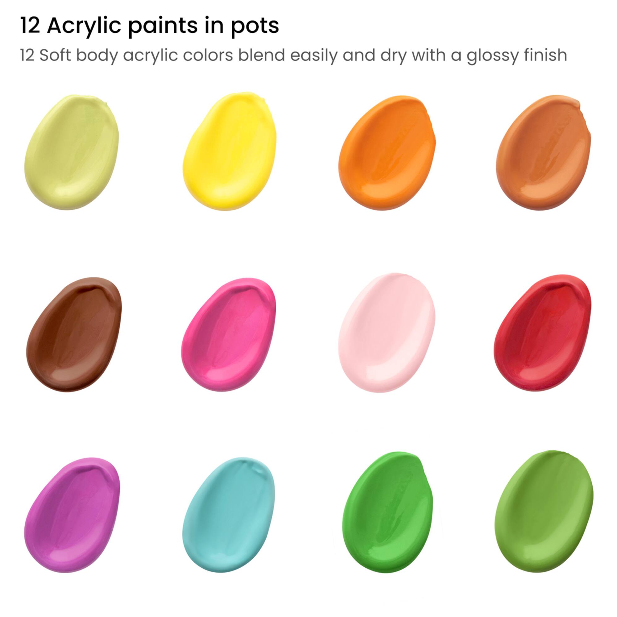Arteza® Kids Canvas Paint Kit, 4 Mini Canvas- 3 x 3 with Easel